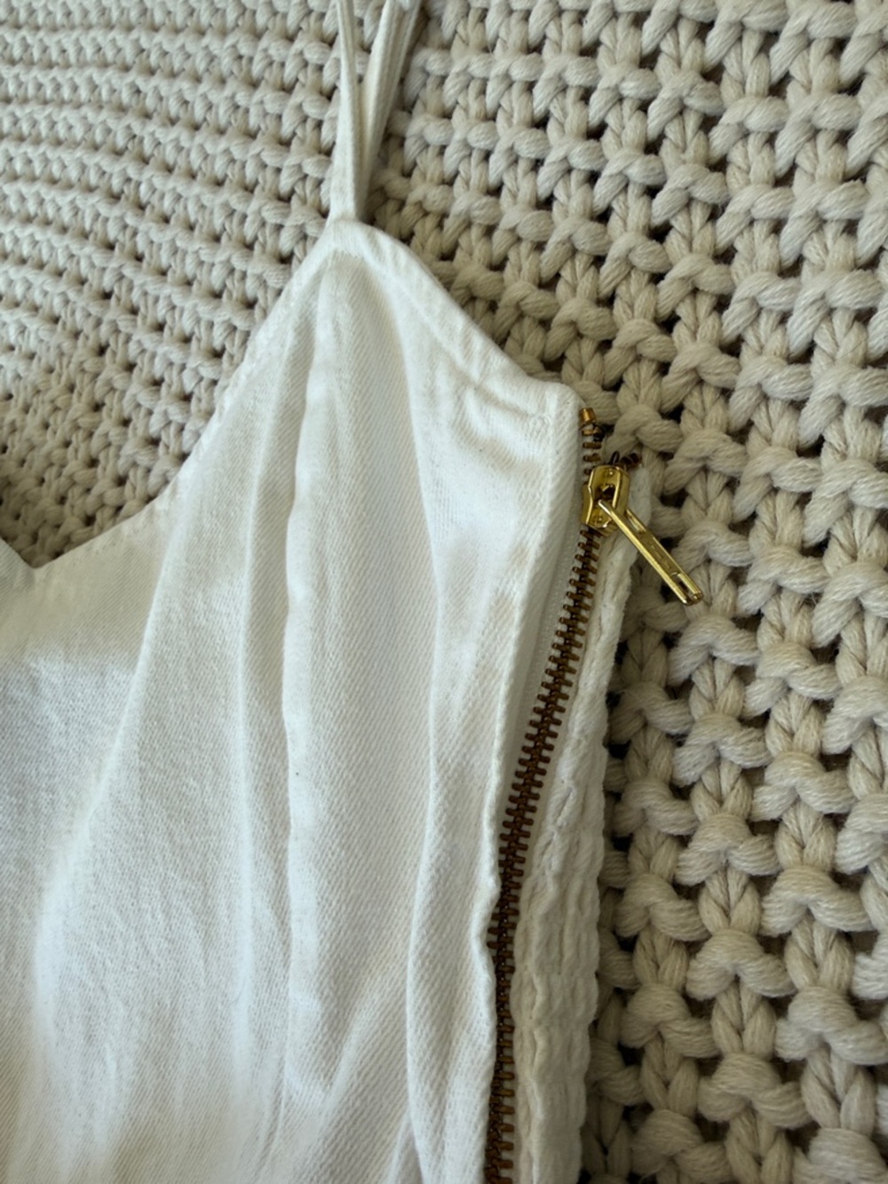 Show Me Your MuMu White Belted Denim Romper - Picture 4 of 4